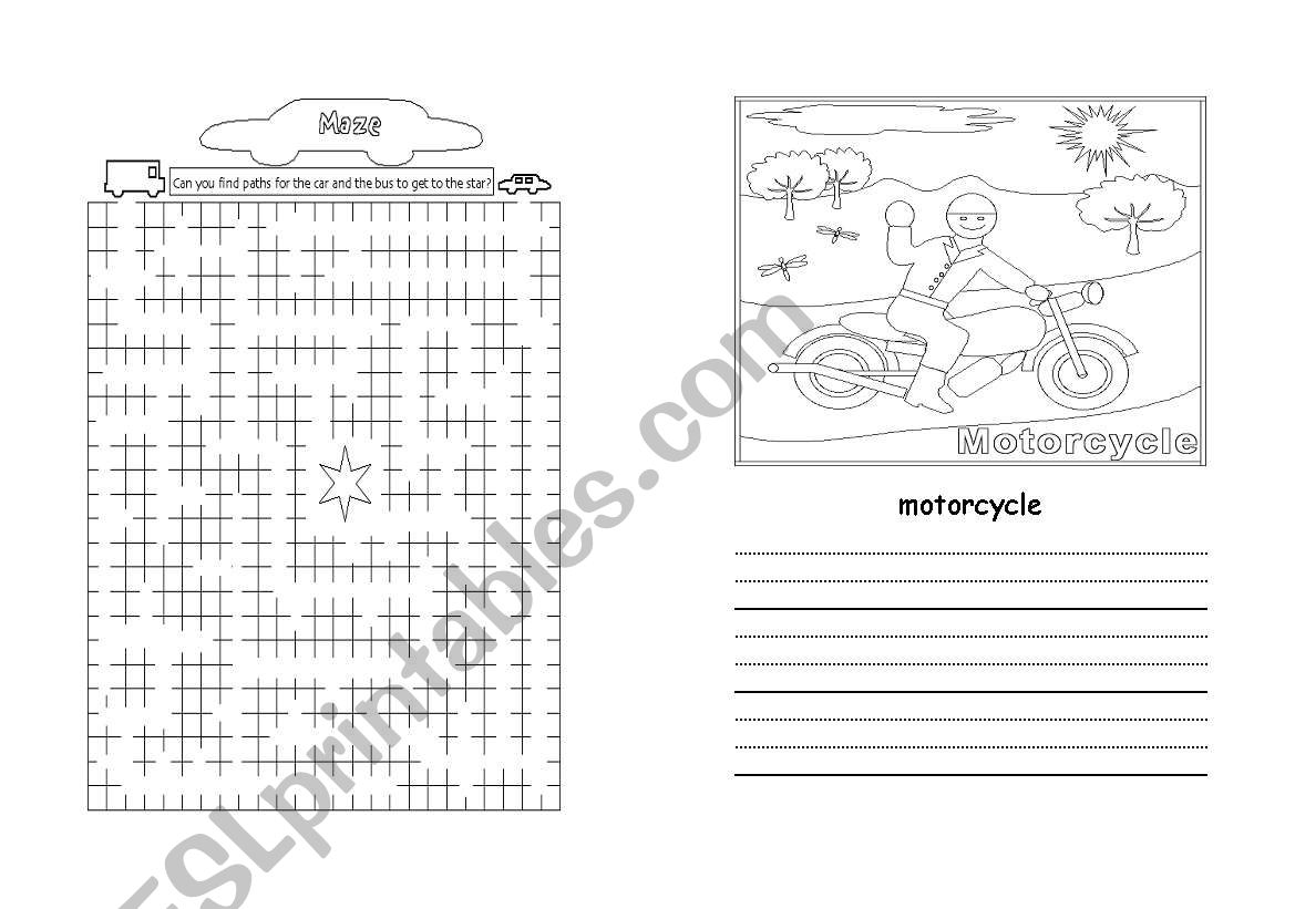 transportation writing worksheet