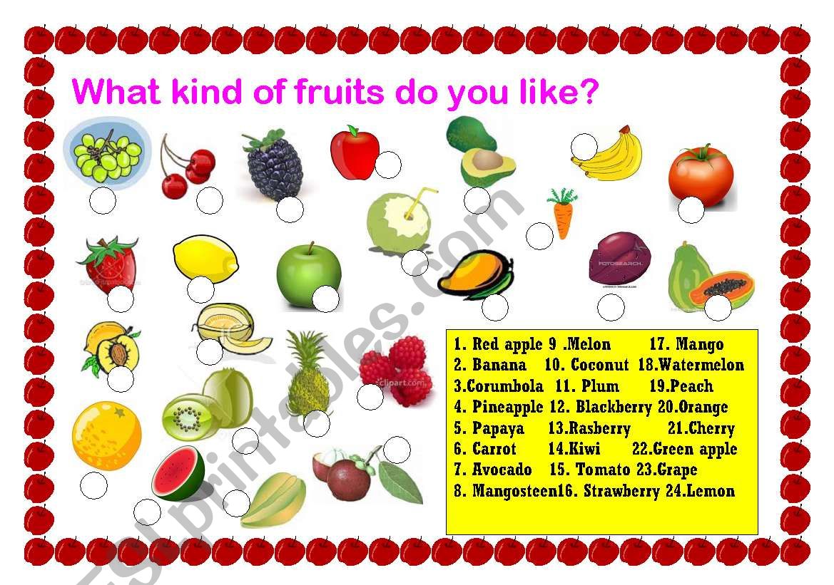 what kind of fruits do you like?