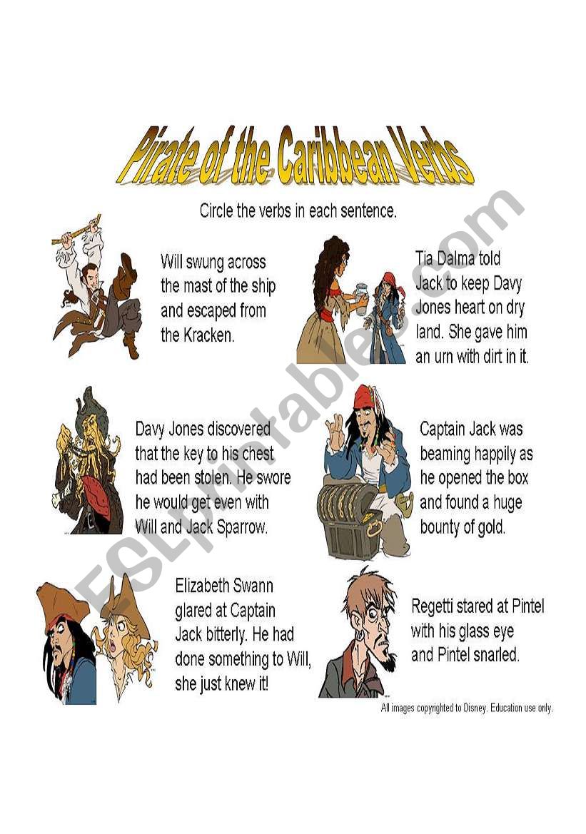 Pirates of the Caribbean Verbs and Adverbs