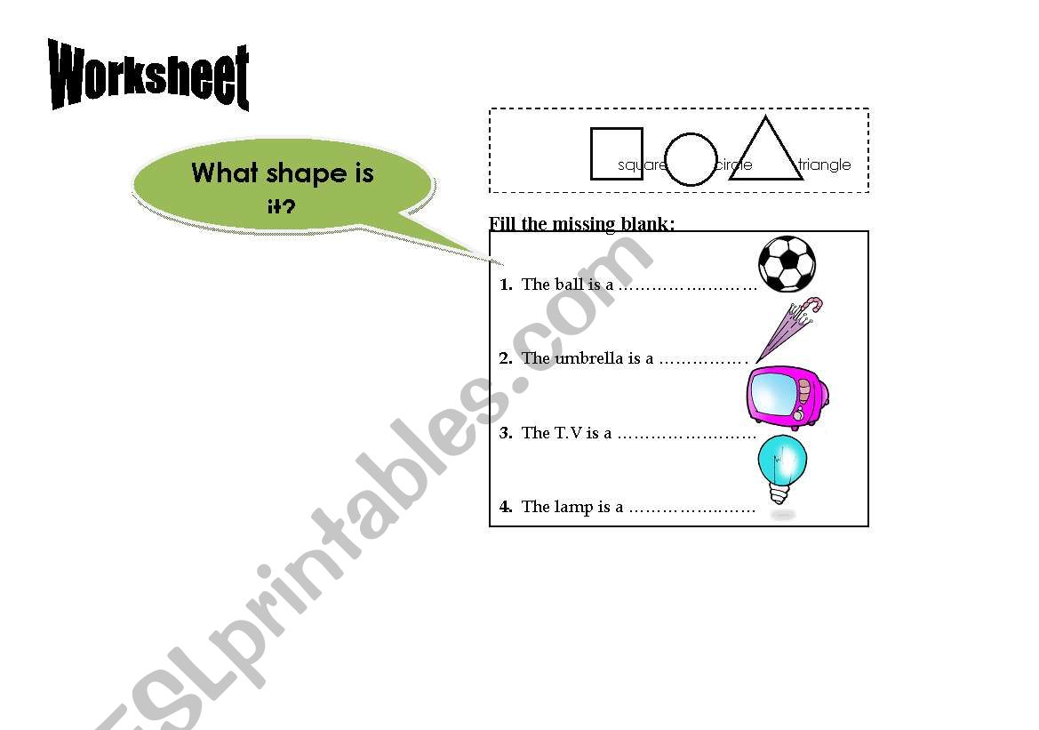 What shape is it? worksheet