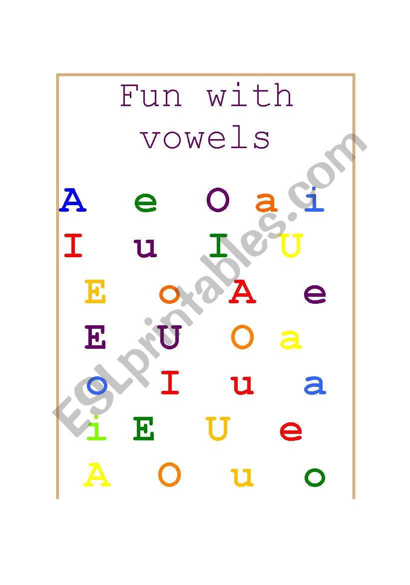 Fun With Vowels worksheet