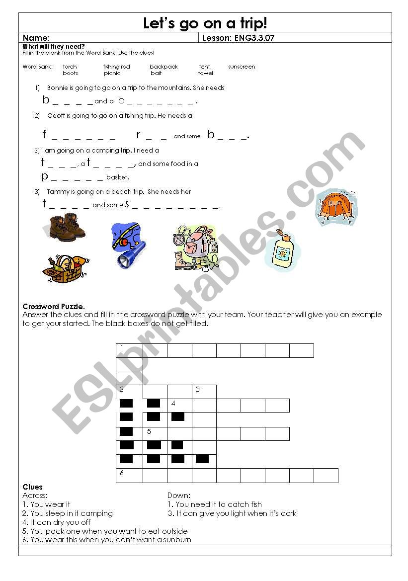 Trip worksheet