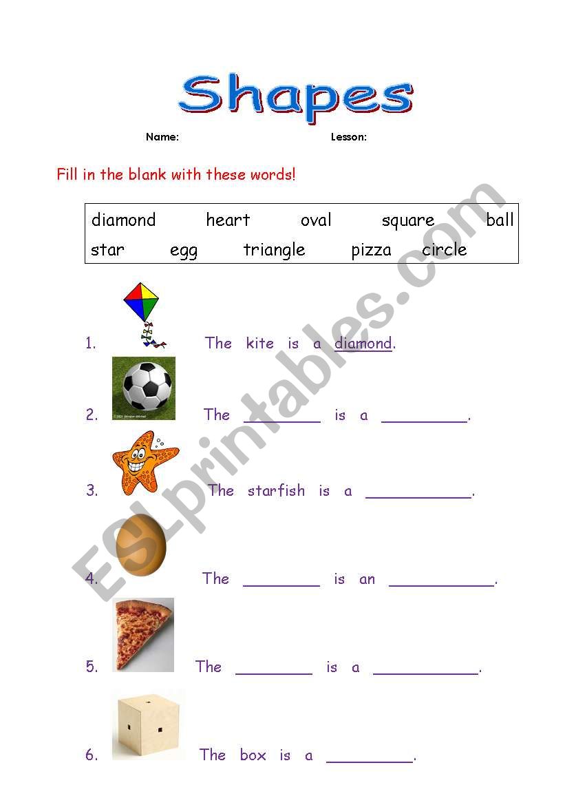 shapes worksheet
