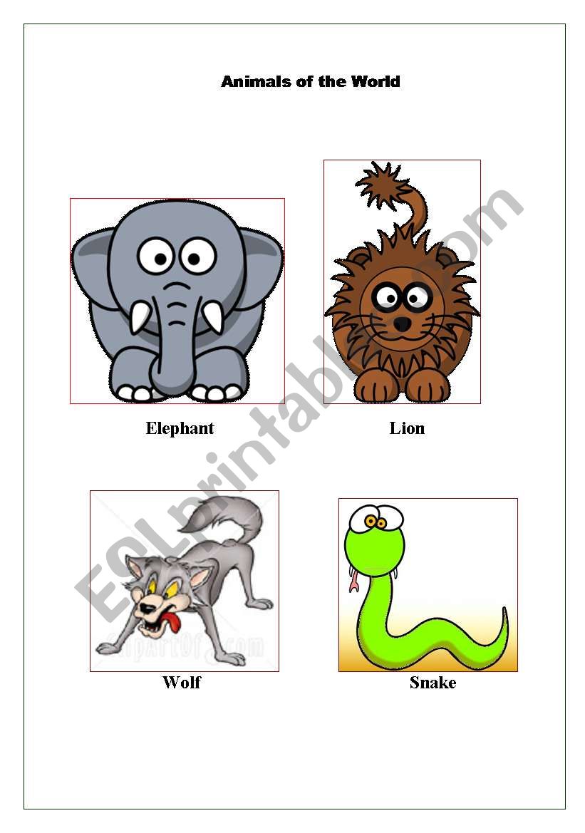 Animals of the World worksheet