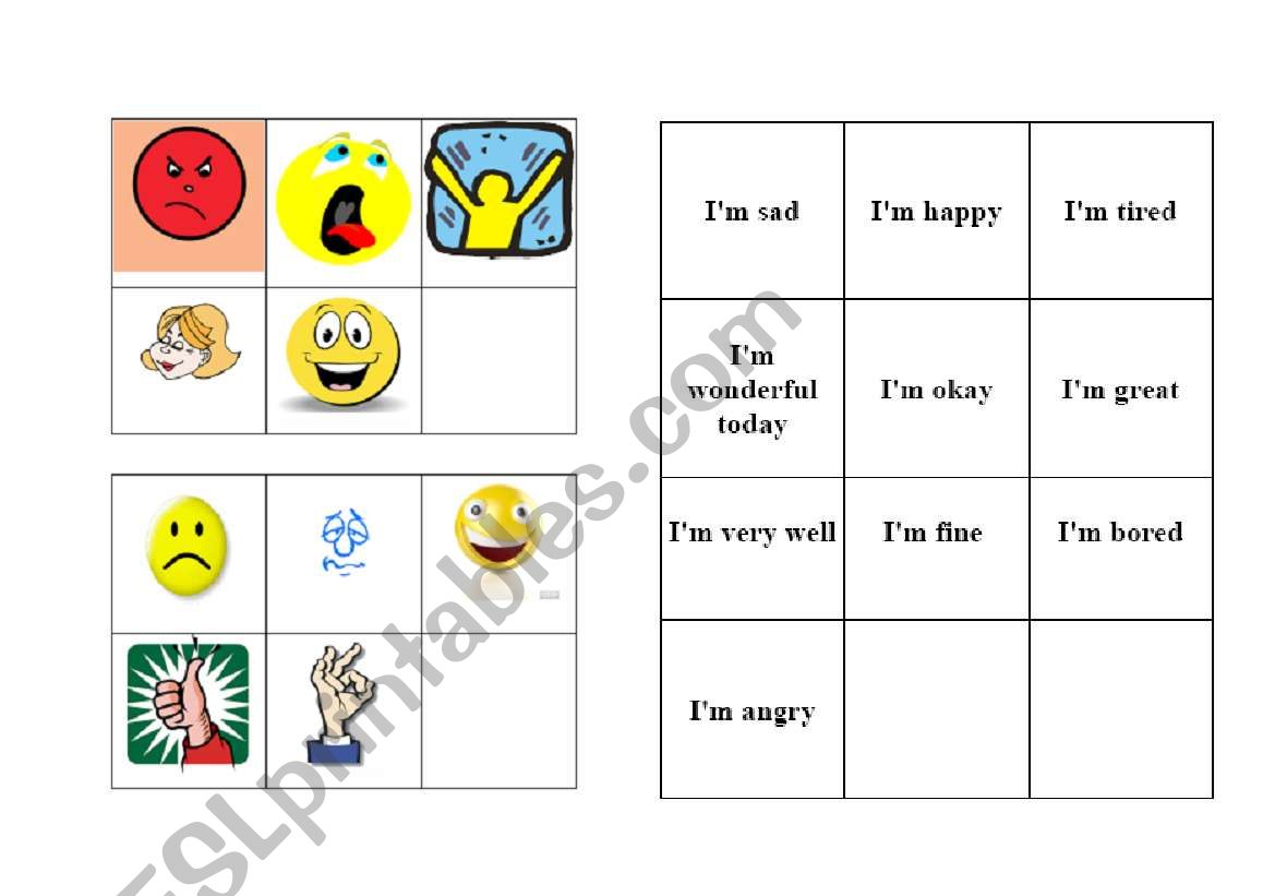 BINGO: How are you? worksheet