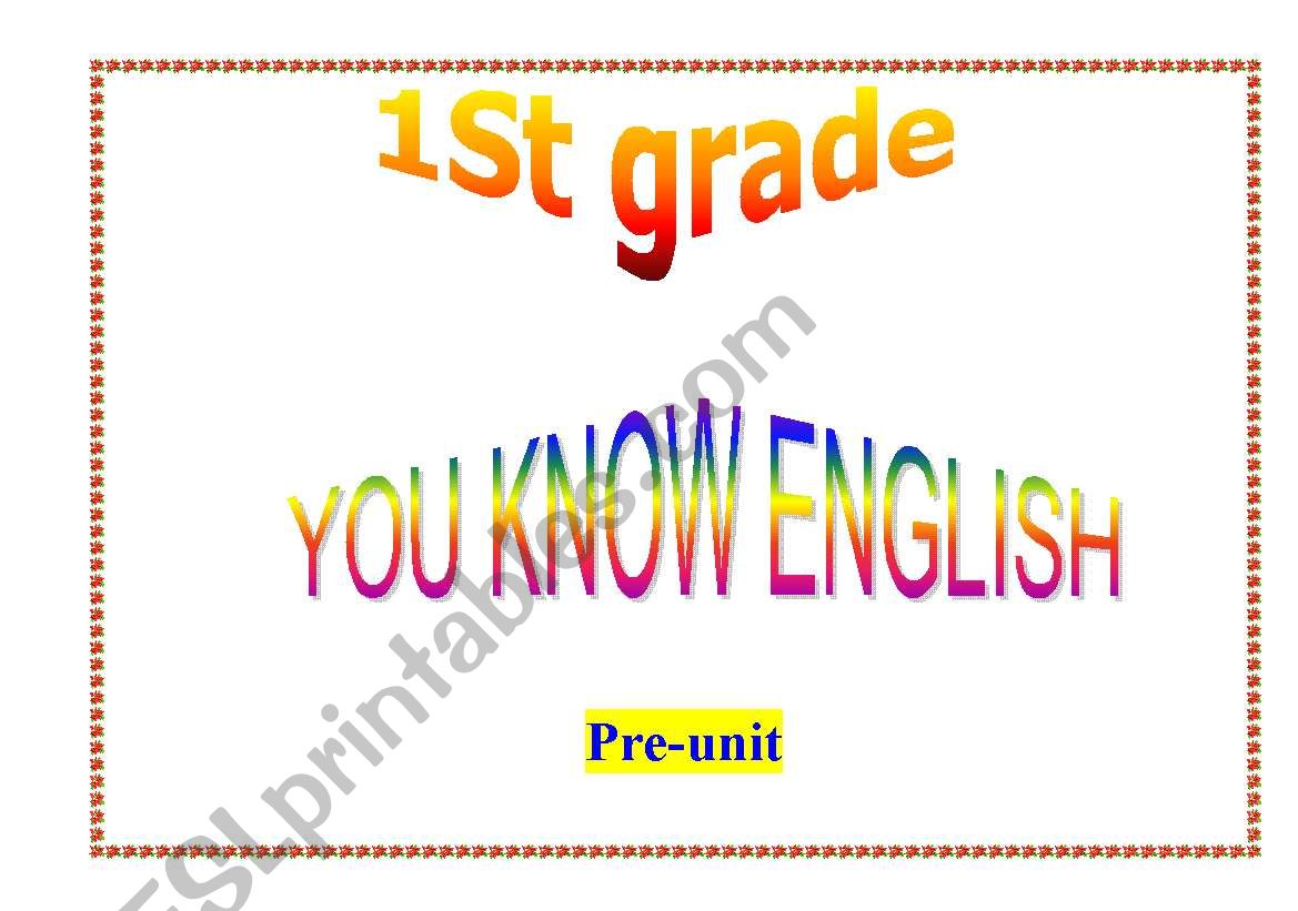 You Know English / pre-unit worksheet
