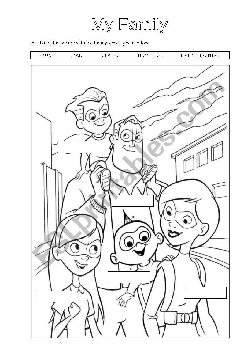 My Family worksheet