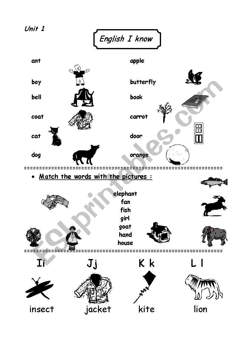 vocabulary review for early grade 