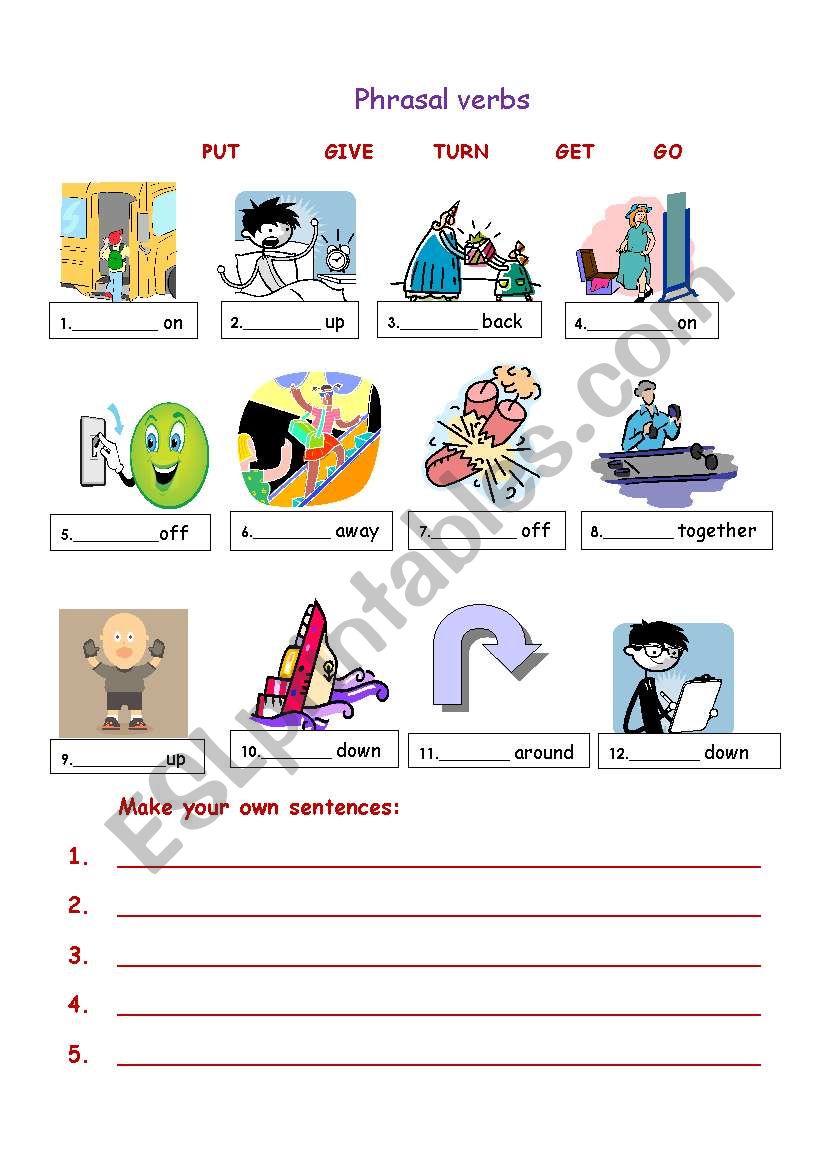 Phrasal verbs worksheet