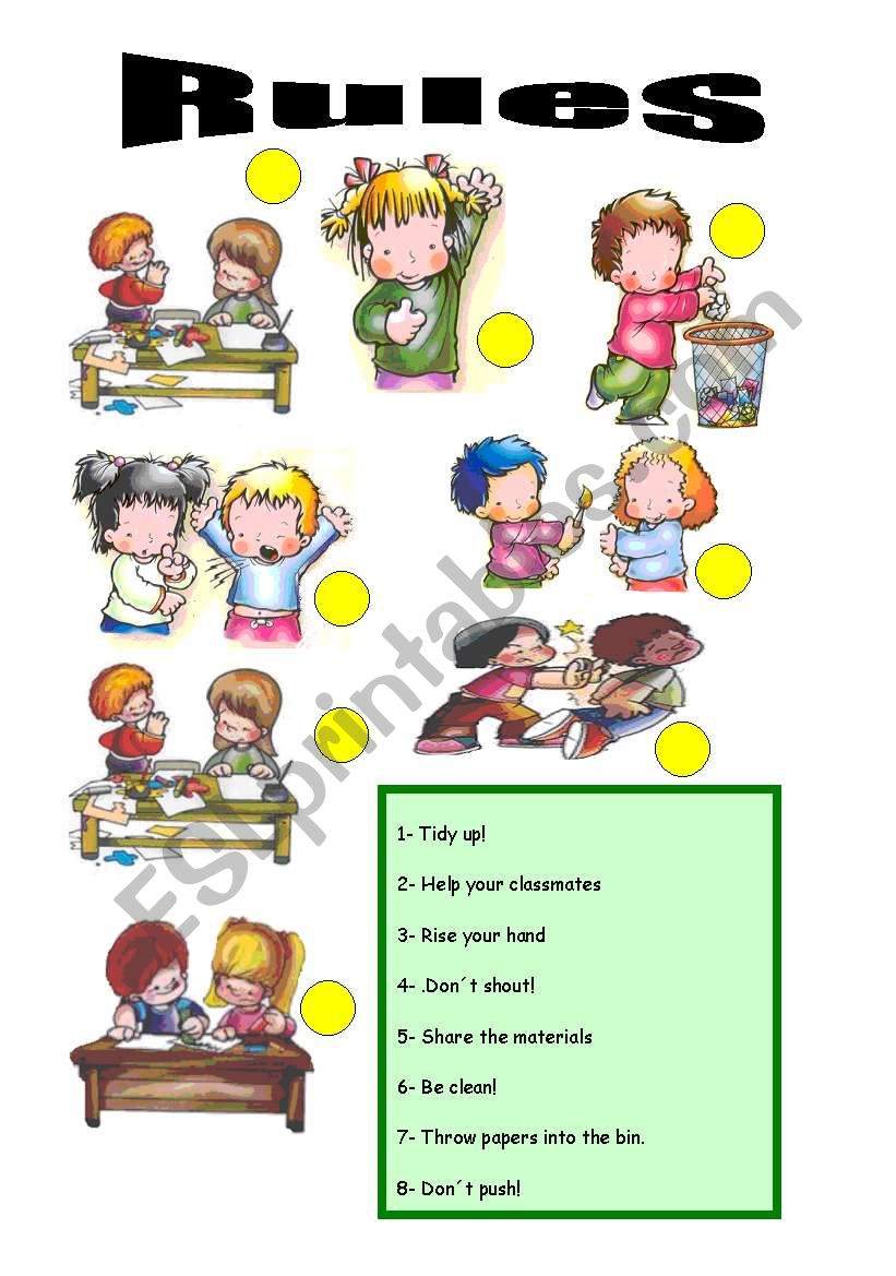 RULES_ AND CLASSROOM ACTIONS worksheet