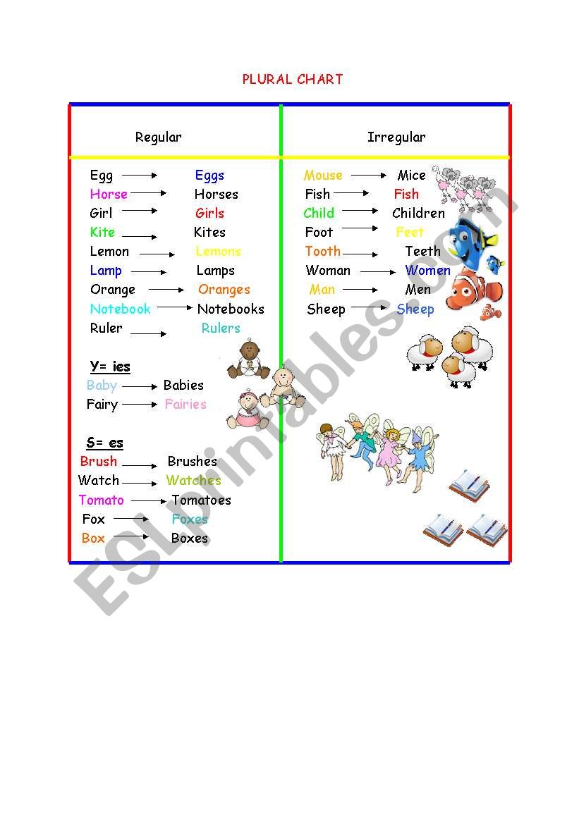 plural chart worksheet