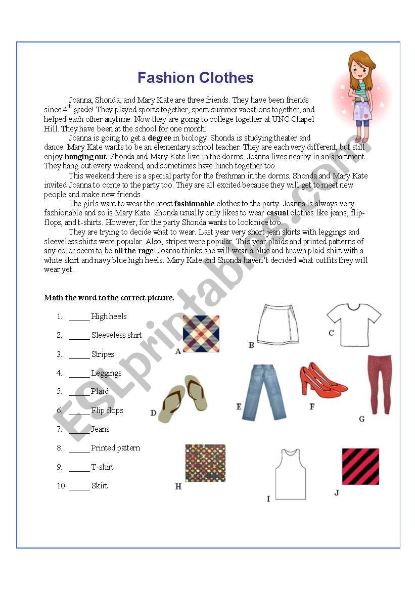 Fashion Clothes worksheet