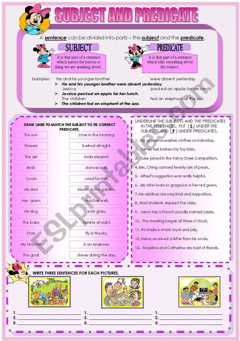 SENTENCE worksheet