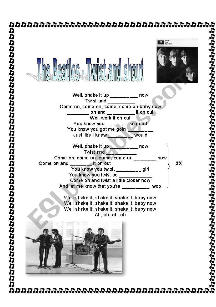 The Beatles - Twist and shout worksheet