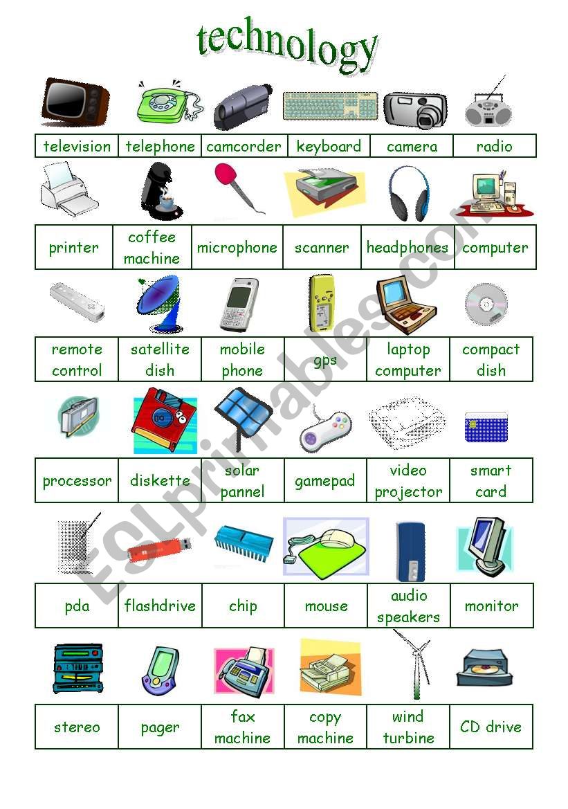 Technology 1/2 (29.08.09) worksheet