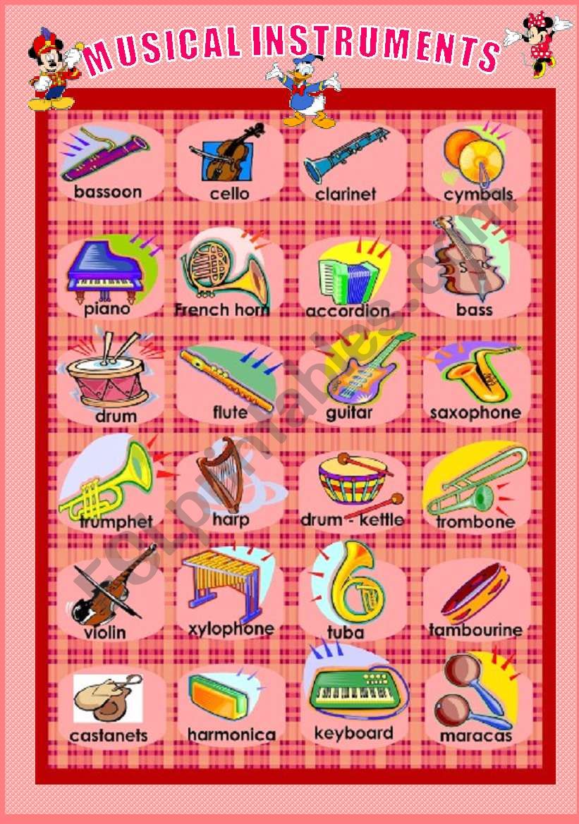 PICTIONARY: MUSICAL INSTRUMENTS