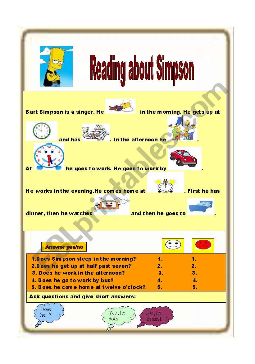 reading comprehension worksheet