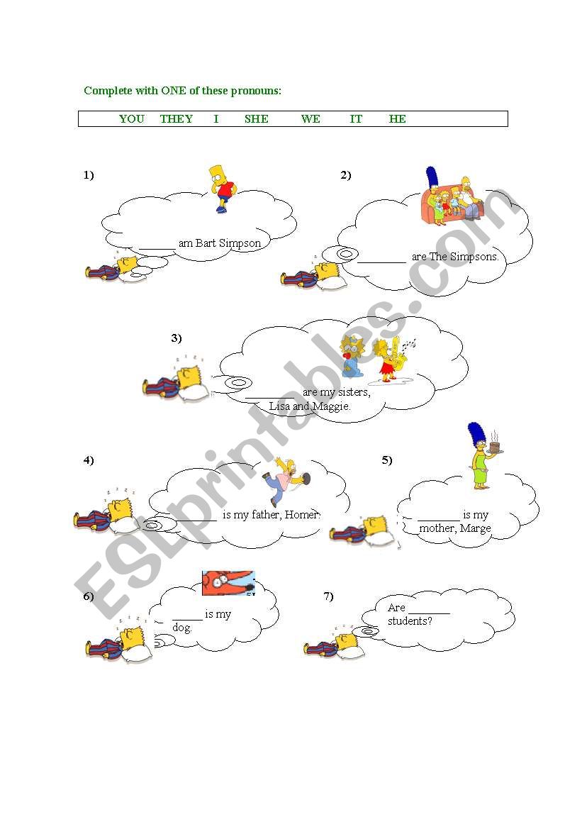 The simpsons personal pronouns