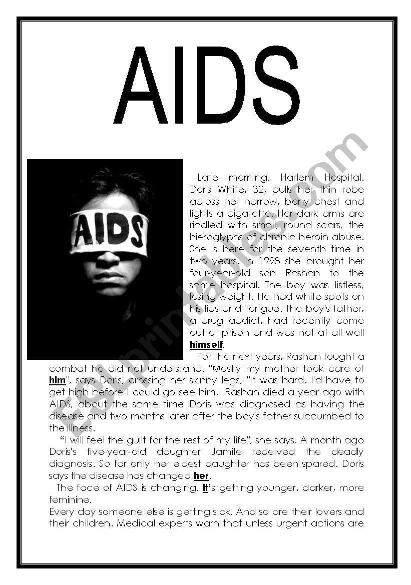 AIDS - Reading comprehension (three pages)