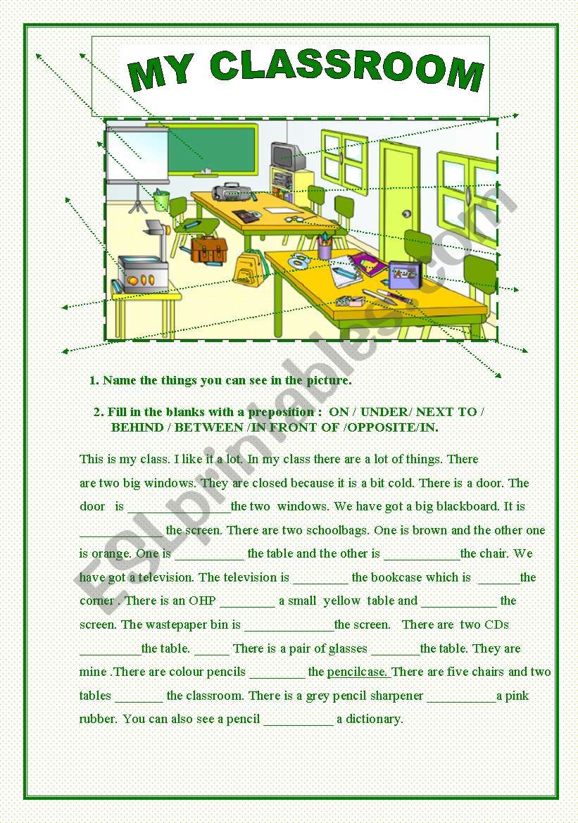 My classroom worksheet