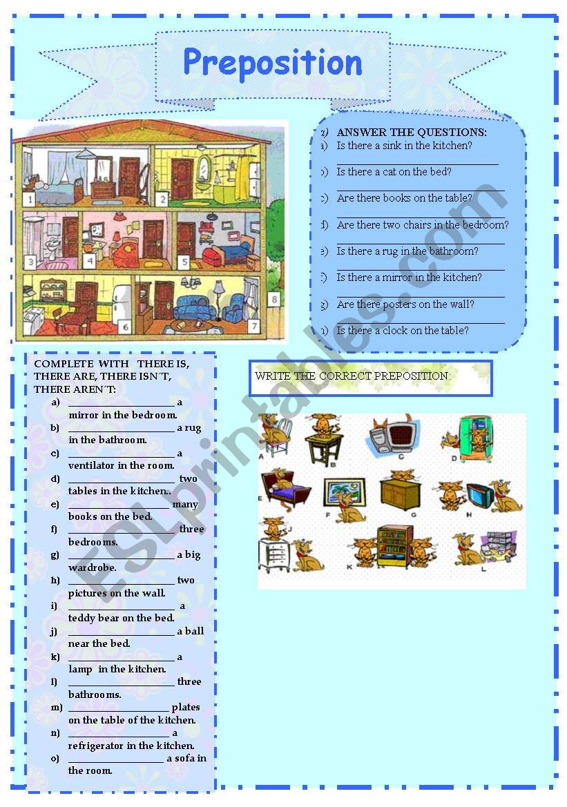 Prepositions worksheet