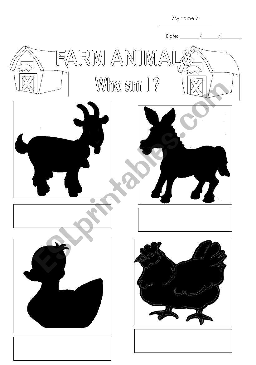 farm animals 1 worksheet