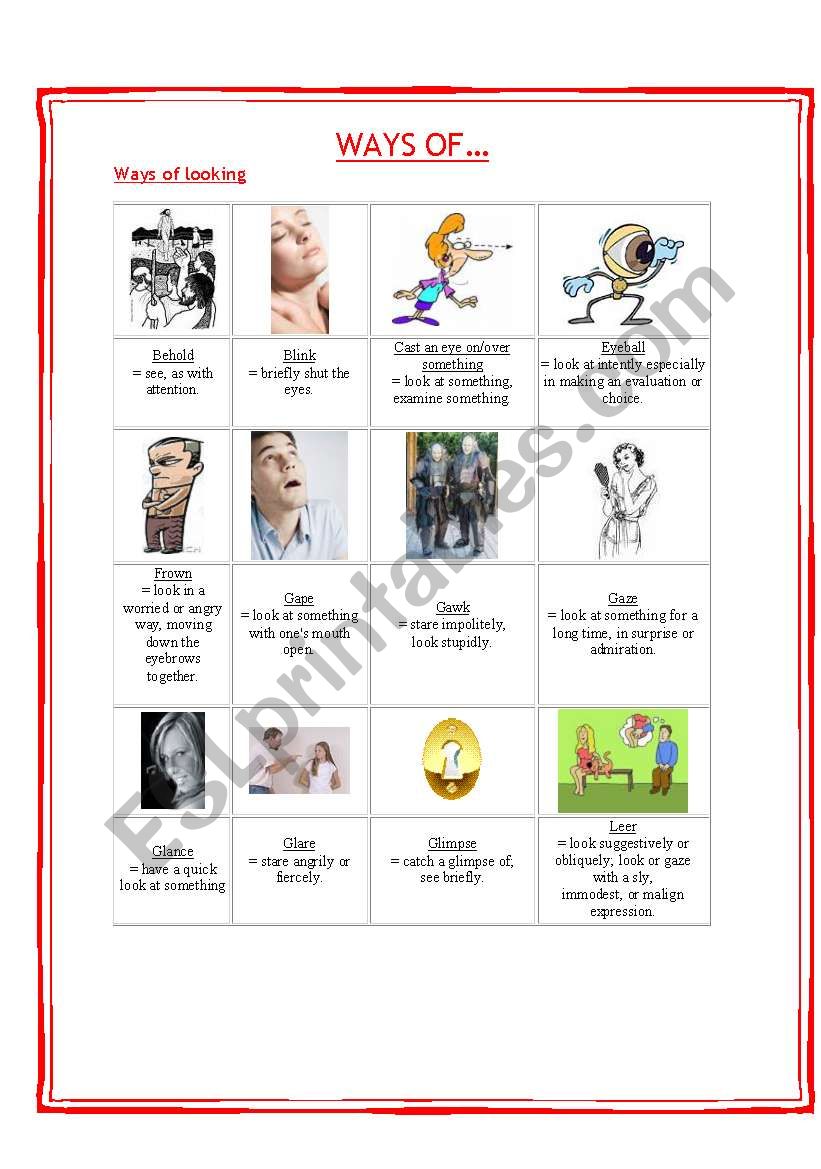 Ways of Looking worksheet