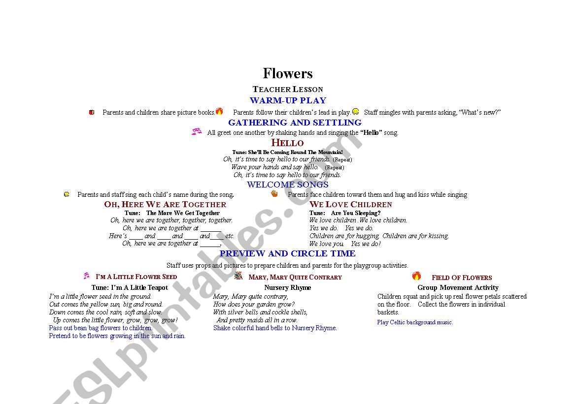 Flowers worksheet