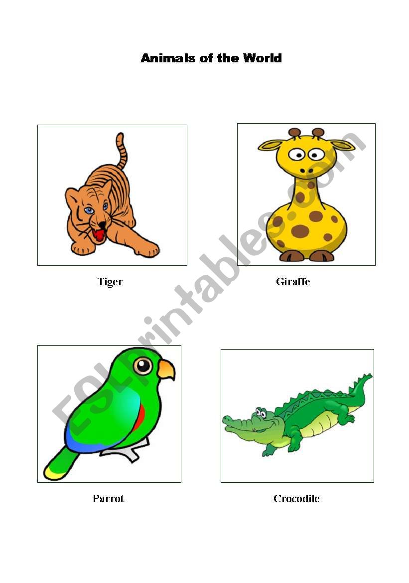 Animals of the World worksheet