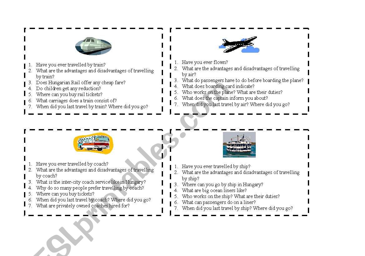 transport and travelling cards