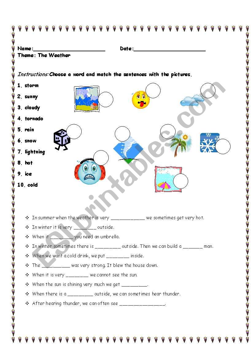 The weather worksheet