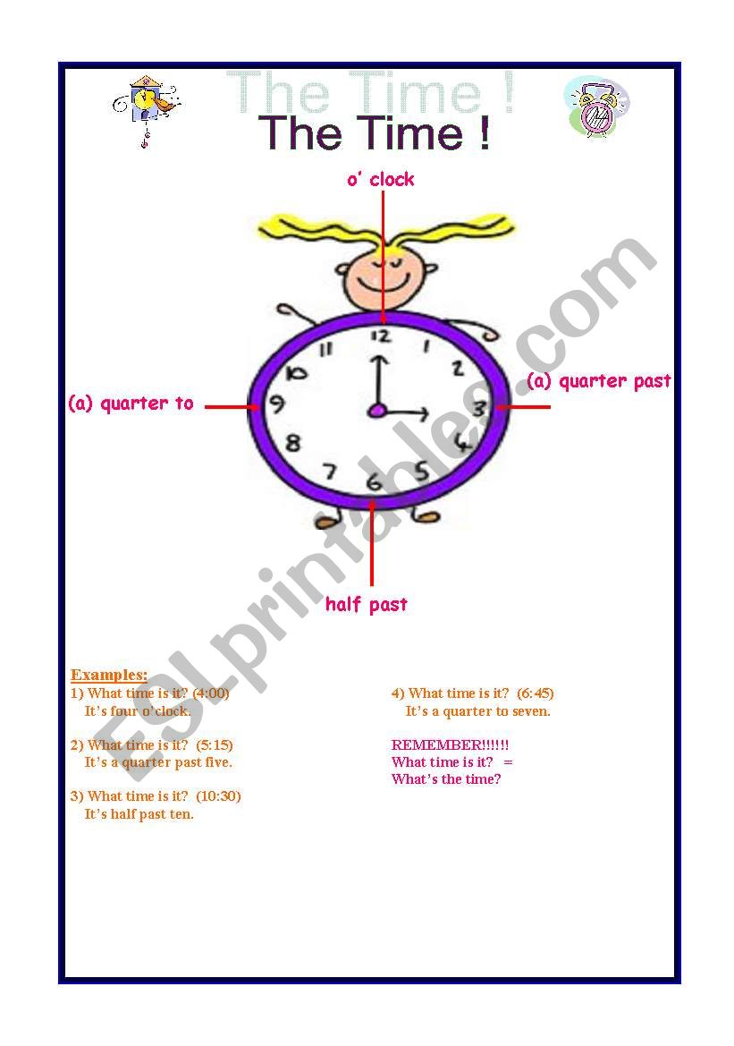 The Time worksheet