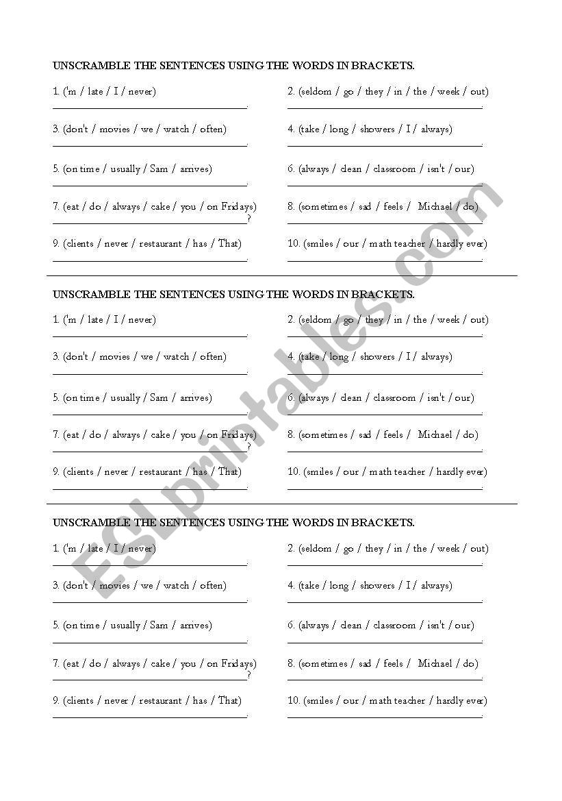 Adverbs Exercise worksheet