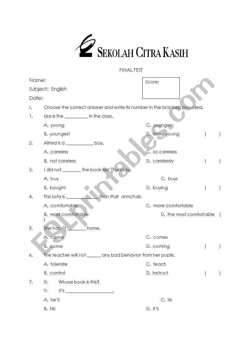 all grammar worksheet