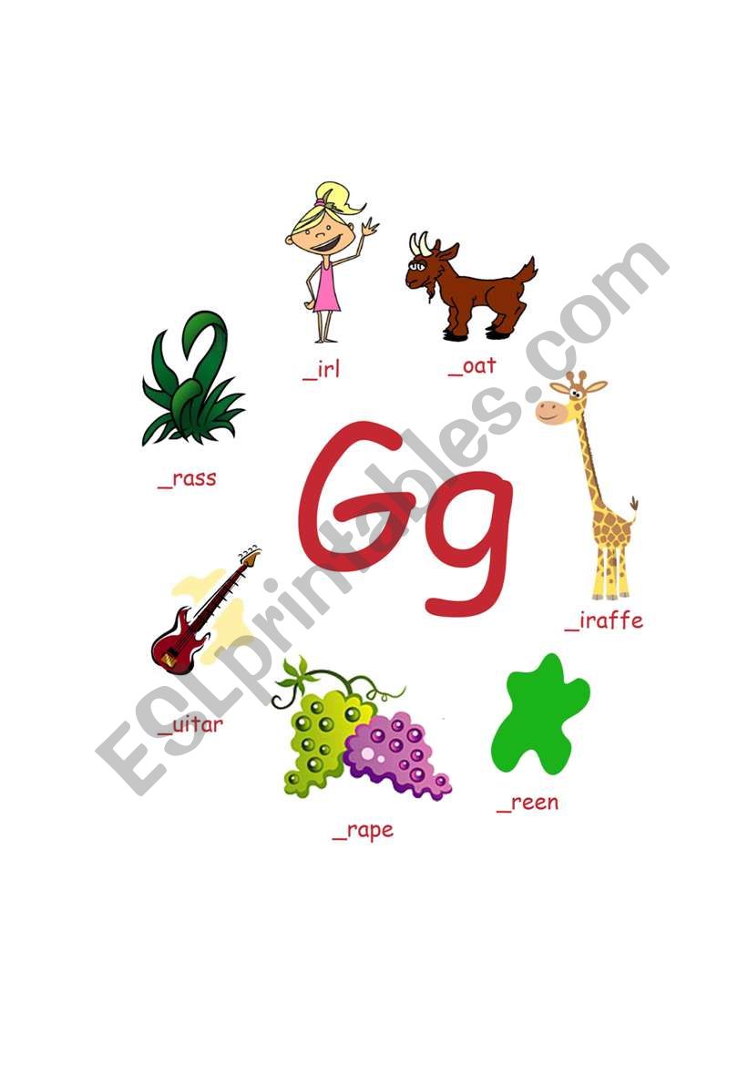 Letter G worksheet