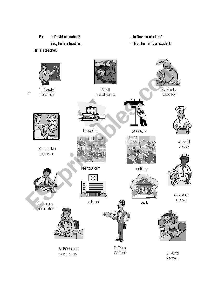 Jobs-Oral Practice worksheet