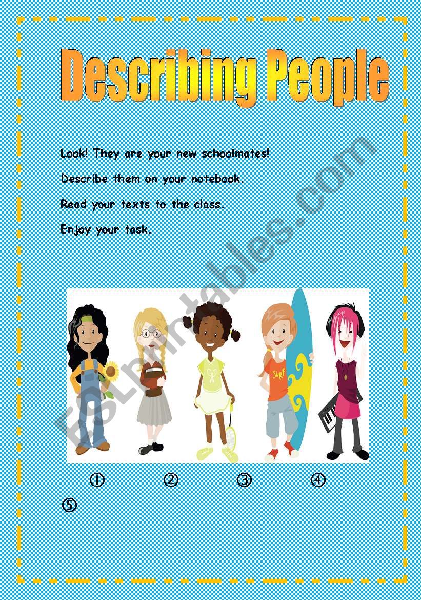 describing people / clothes worksheet