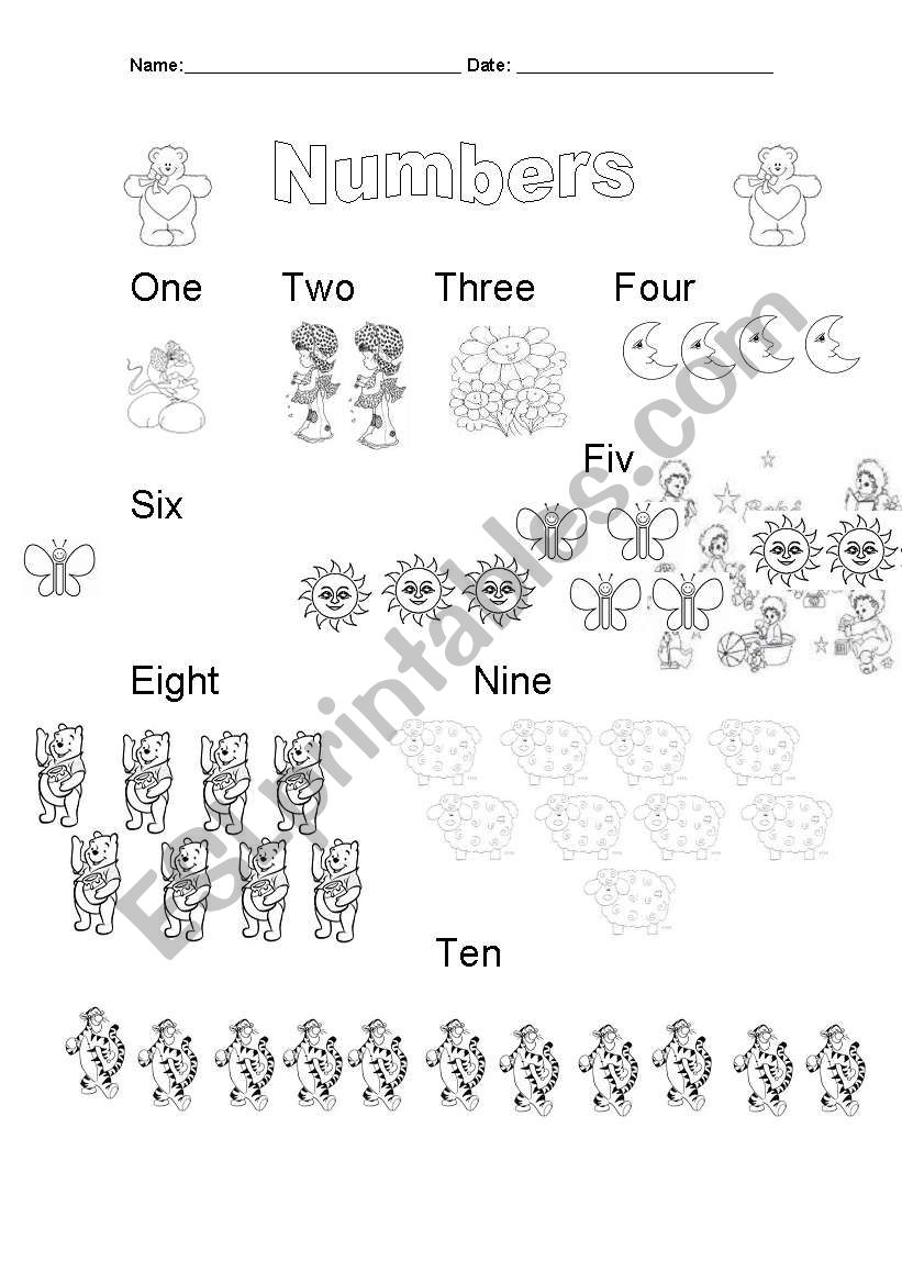 Numbers worksheet