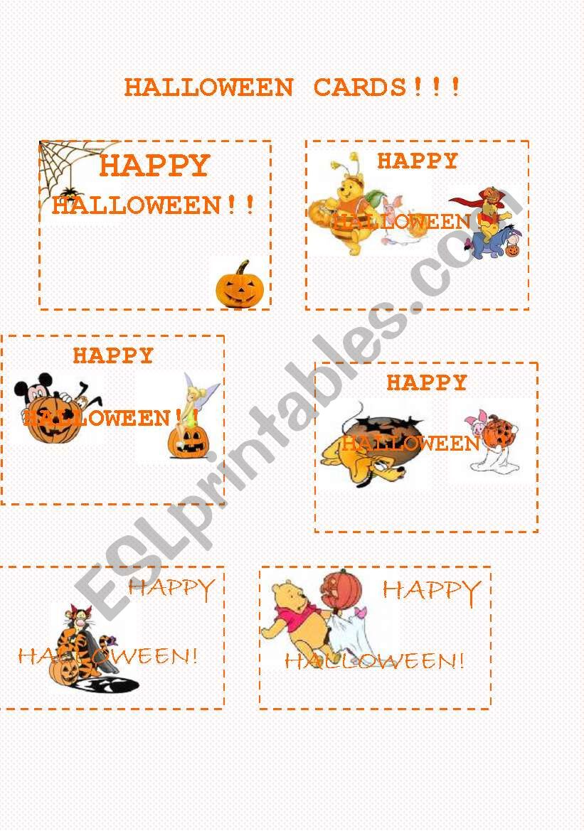 HALLOWEEN CARDS! worksheet