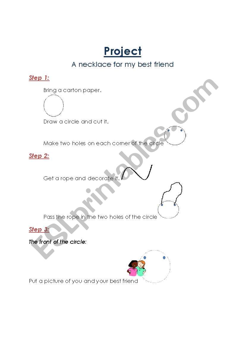 Grade 1 project worksheet