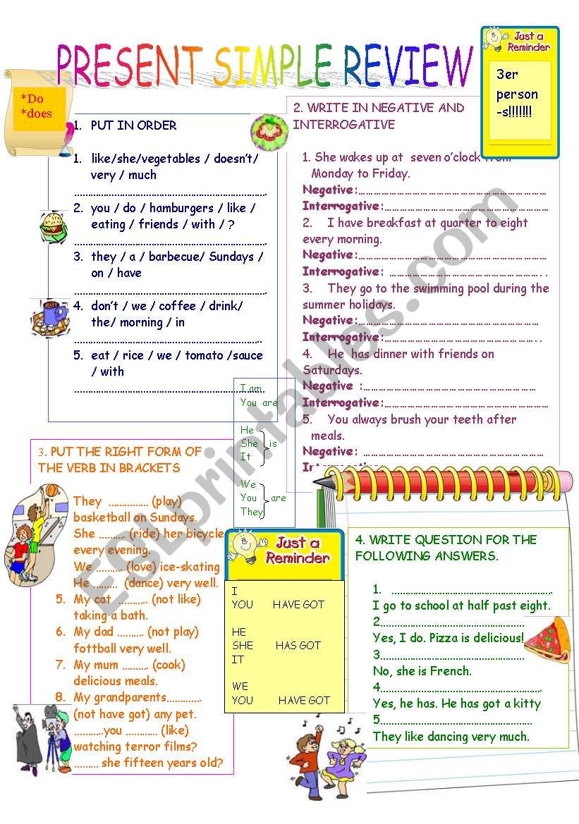 PRESENT SIMPLE REVIEW worksheet