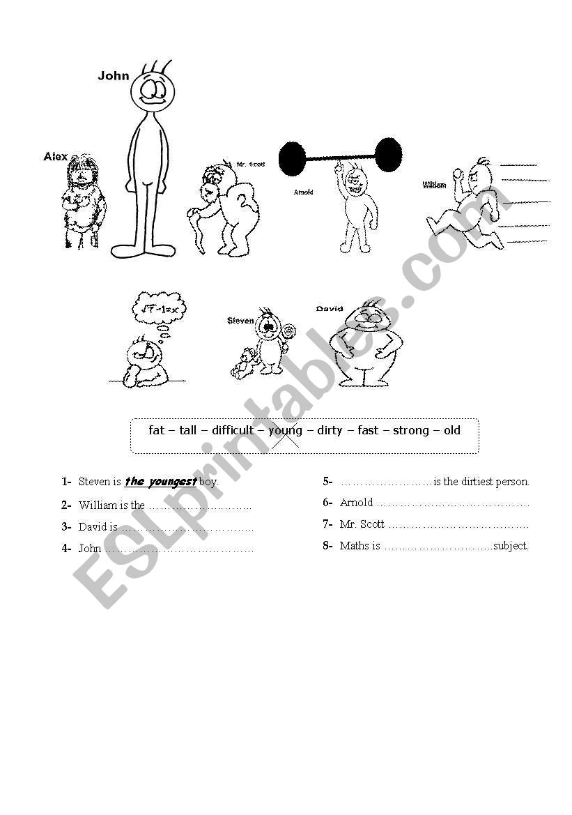 SUPERLATIVE worksheet