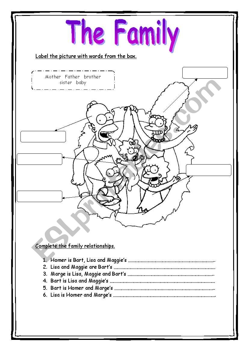 The Family worksheet