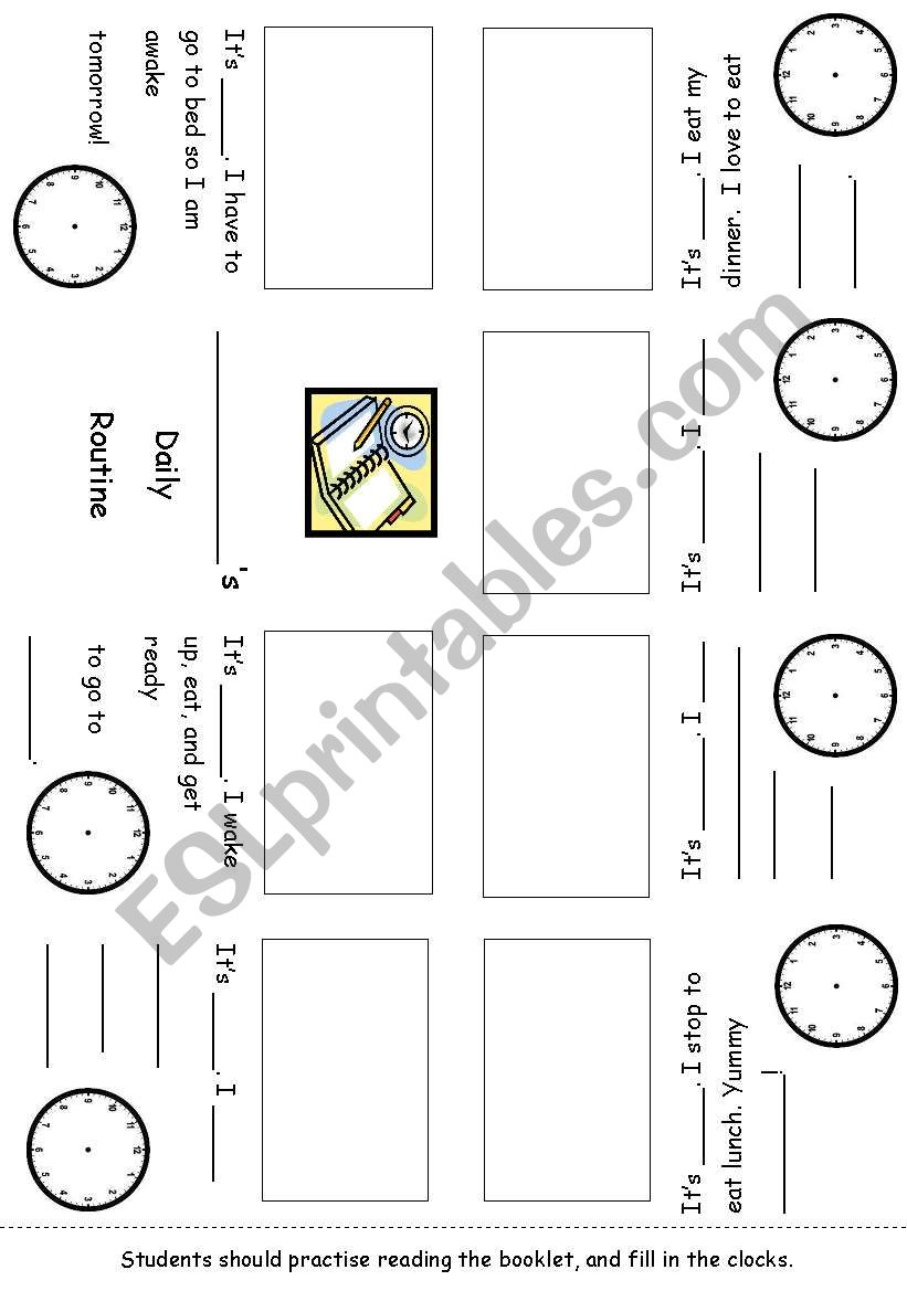 Editable Time and Daily Routines with Elmo Minibook #3 of 3: Own Book