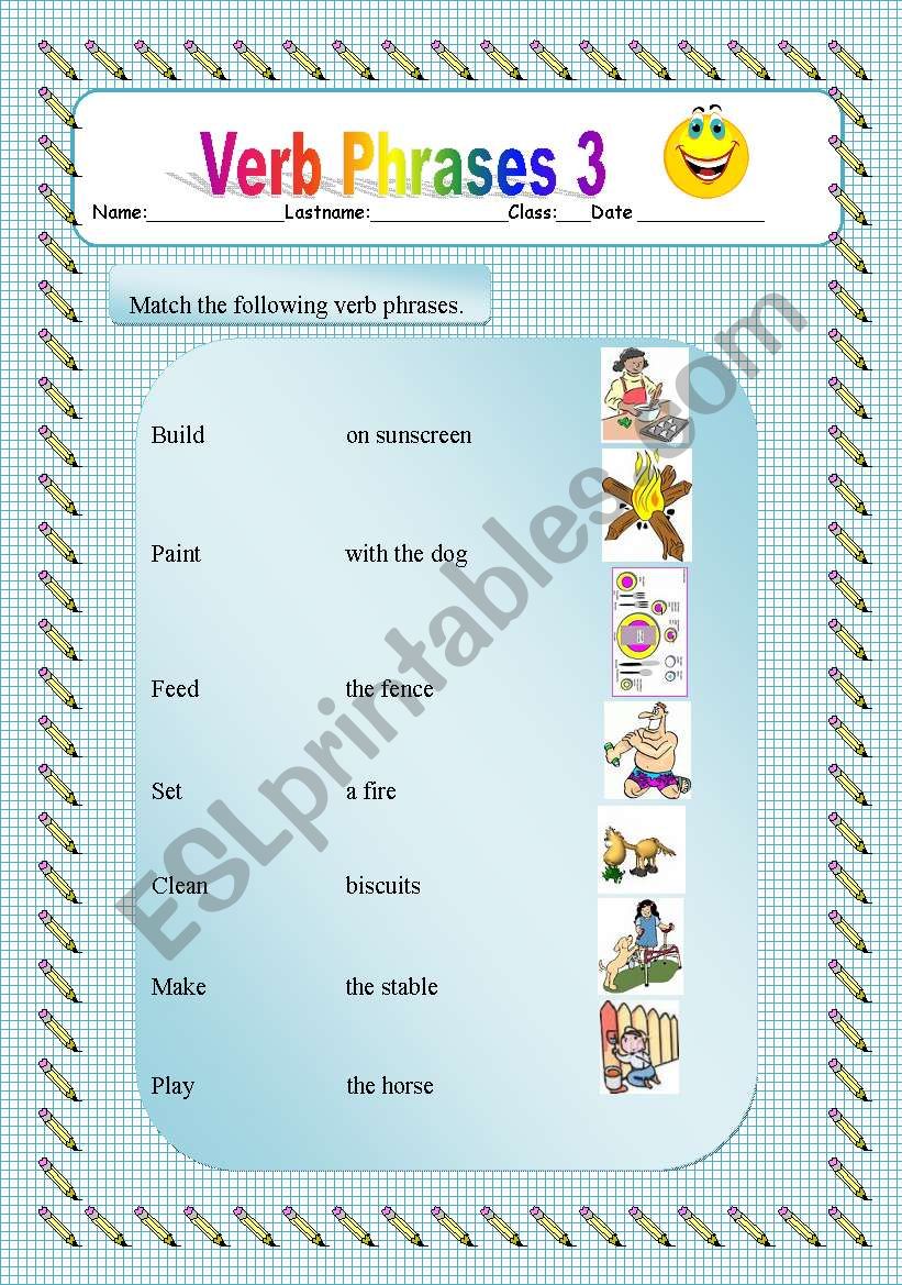 Verb Phrases 3 worksheet