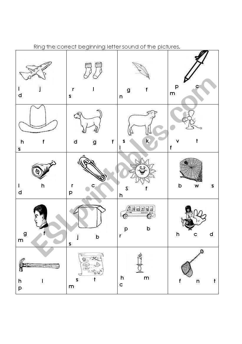 beginning letters for short vowel sound words