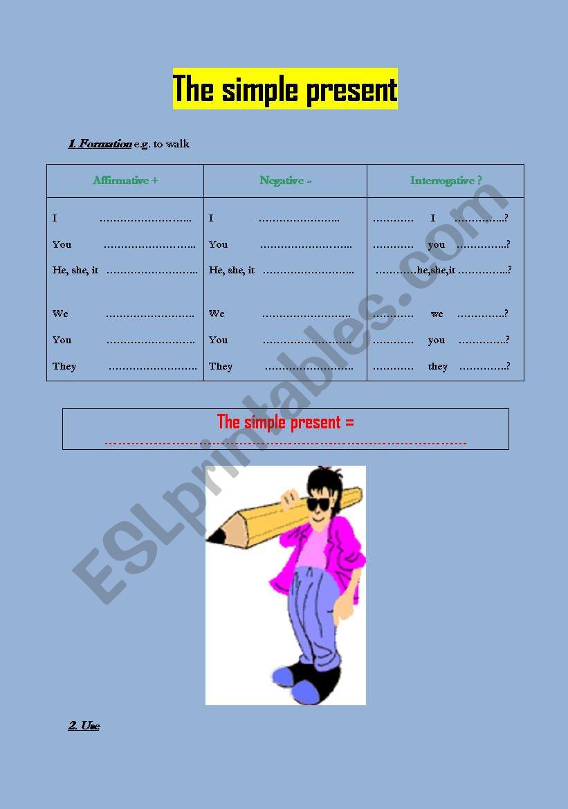 the simple present worksheet