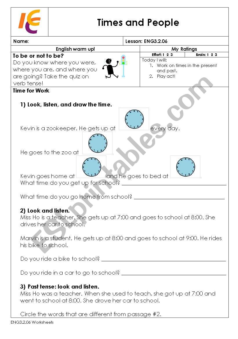 time and people worksheet