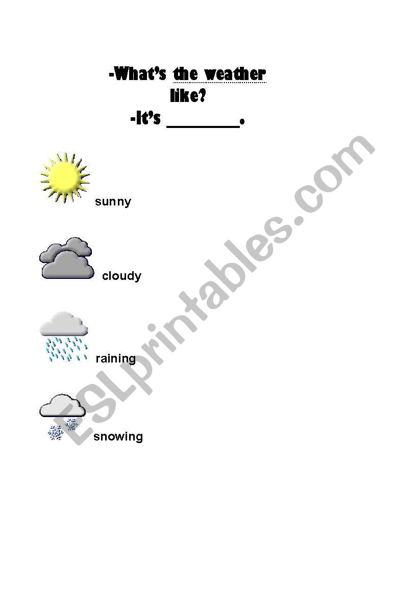 Basic weather phrases worksheet