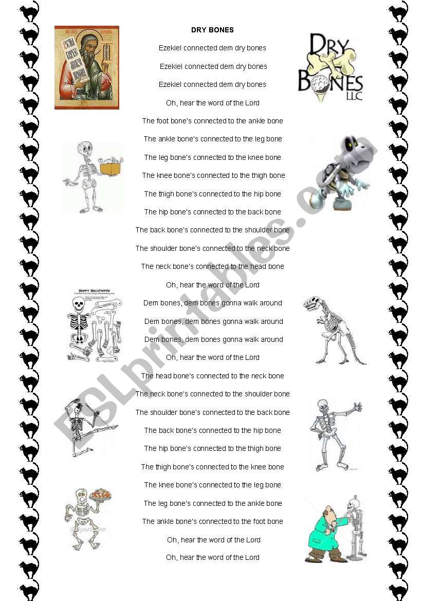 DRY BONES - SONG worksheet